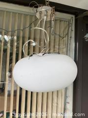 MaxSold Auction: MCM Retro Milk Glass and Chrome Pendant Light - Toronto (Ontario, Canada) SELLER MANAGED Downsizing Online Auction - O'connor Drive (CONDO)