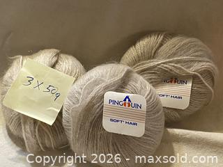 MaxSold Auction: Pingouin Mohair/Wool Blend Lace Yarn 50g Light Beige — 3 Balls - Toronto (Ontario, Canada) SELLER MANAGED Downsizing Online Auction - O'connor Drive (CONDO)