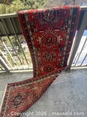 MaxSold Auction: Red Wool Vintage Turkish Runner Rug, 26" x 9 ft 3" - Toronto (Ontario, Canada) SELLER MANAGED Downsizing Online Auction - O'connor Drive (CONDO)