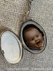 MaxSold Auction: Victorian Sterling Silver Engraved Locket with Chain - Toronto (Ontario, Canada) SELLER MANAGED Downsizing Online Auction - O'connor Drive (CONDO)