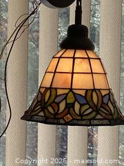 MaxSold Auction: Vintage Tiffany-style Stained Glass Pendant Lamp, 10" x 8" - Toronto (Ontario, Canada) SELLER MANAGED Downsizing Online Auction - O'connor Drive (CONDO)