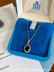 MaxSold Auction: 14kt Gold Sapphire + Diamond Pendant Necklace - Hamilton (Ontario, Canada) SELLER MANAGED Estate Sale Online Auction - Gertrude St.