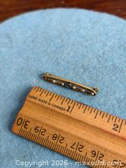 MaxSold Auction: Antique Edwardian 14K Gold Sapphire and Seed Pearl Bar Brooch - Hamilton (Ontario, Canada) SELLER MANAGED Estate Sale Online Auction - Gertrude Street