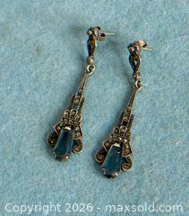 MaxSold Auction: Art Deco Style Sterling Silver Marcasite Drop Earrings - Hamilton (Ontario, Canada) SELLER MANAGED Estate Sale Online Auction - Gertrude Street
