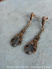 MaxSold Auction: Art Deco Style Sterling Silver Marcasite Drop Earrings - Hamilton (Ontario, Canada) SELLER MANAGED Estate Sale Online Auction - Gertrude Street