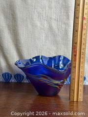 MaxSold Auction: Glass Eye Studio 'Wave Bowl' - Blue Drag Swirl Iridescence Design - Hamilton (Ontario, Canada) SELLER MANAGED Estate Sale Online Auction - Gertrude Street