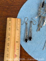 MaxSold Auction: Mostly Sterling Silver + Onyx Drop Earrings - Hamilton (Ontario, Canada) SELLER MANAGED Estate Sale Online Auction - Gertrude Street