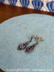 MaxSold Auction: Sterling Silver Amethyst Art Deco Drop Earrings - Hamilton (Ontario, Canada) SELLER MANAGED Estate Sale Online Auction - Gertrude Street