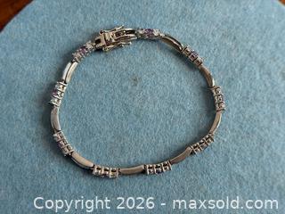 MaxSold Auction: Sterling Silver Amethyst & CZ Tennis Bracelet - Hamilton (Ontario, Canada) SELLER MANAGED Estate Sale Online Auction - Gertrude Street