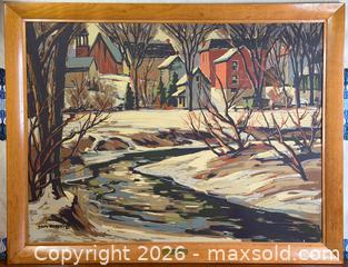 MaxSold Auction: Tom Roberts 'Village in Winter' Silkscreen - Sampson-Matthews - Hamilton (Ontario, Canada) SELLER MANAGED Estate Sale Online Auction - Gertrude Street