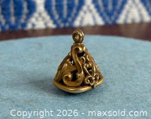 MaxSold Auction: Victorian - Gold + Amethyst Watch Fob - Hamilton (Ontario, Canada) SELLER MANAGED Estate Sale Online Auction - Gertrude Street