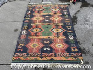 MaxSold Auction: Vintage Handwoven Turkish Kilim Flatweave Rug - Hamilton (Ontario, Canada) SELLER MANAGED Estate Sale Online Auction - Gertrude Street