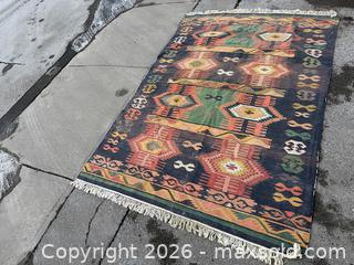 MaxSold Auction: Vintage Handwoven Turkish Kilim Flatweave Rug - Hamilton (Ontario, Canada) SELLER MANAGED Estate Sale Online Auction - Gertrude Street