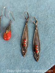 MaxSold Auction: Vintage Sterling Silver + Coral Earrings (2x) - Hamilton (Ontario, Canada) SELLER MANAGED Estate Sale Online Auction - Gertrude Street