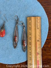 MaxSold Auction: Vintage Sterling Silver + Coral Earrings (2x) - Hamilton (Ontario, Canada) SELLER MANAGED Estate Sale Online Auction - Gertrude Street