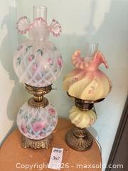 MaxSold Auction: 2 Fenton Electric Hurricane Lamps - Fremont (California, USA) PARTNER MANAGED Estate Sale Online Auction - Las Palmas Avenue