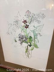MaxSold Auction: 4 Framed Floral Ink and Watercolor Prints - Fremont (California, USA) PARTNER MANAGED Estate Sale Online Auction - Las Palmas Avenue