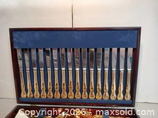 MaxSold Auction: Gold Toned Stainless Steel Dining Flatware - Fremont (California, USA) PARTNER MANAGED Estate Sale Online Auction - Las Palmas Avenue