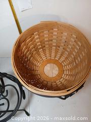 MaxSold Auction: Longaberger Basket with 2 Wrought Iron Stands - Fremont (California, USA) PARTNER MANAGED Estate Sale Online Auction - Las Palmas Avenue