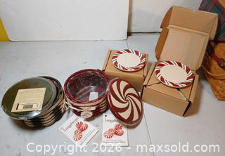 MaxSold Auction: Longaberger Baskets Plaid Tassle and Peppermint Twist Baskets - Fremont (California, USA) PARTNER MANAGED Estate Sale Online Auction - Las Palmas Avenue