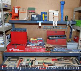 MaxSold Auction: Tools collection including Milwaukee Magnum Right Angle Drill & Accessories - Fremont (California, USA) PARTNER MANAGED Estate Sale Online Auction - Las Palmas Avenue