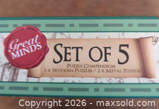 MaxSold Auction: Professor Puzzle Great Minds Wooden & Metal Puzzle Set (5 pcs) - Markham (Ontario, Canada) SELLER MANAGED Downsizing Online Auction - Carlton Road