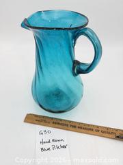 MaxSold Auction: Hand Blown Blue Pitcher - Bremerton (Washington, USA) SELLER MANAGED Estate Sale Online Auction - Burwell Street