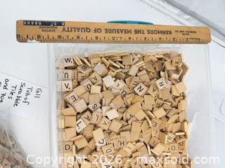 MaxSold Auction: Tub of Scrabble Tiles and Stands - Bremerton (Washington, USA) SELLER MANAGED Estate Sale Online Auction - Burwell Street