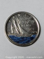 MaxSold Auction: 10 cent Coin of Canada Colorized Bluenose  - South Frontenac (Ontario, Canada) SELLER MANAGED Downsizing Online Auction - Battersea Road