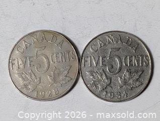 MaxSold Auction: 1928 34 Nickel Collection Coin Lot  - South Frontenac (Ontario, Canada) SELLER MANAGED Downsizing Online Auction - Battersea Road