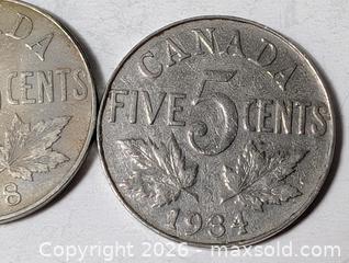 MaxSold Auction: 1928 34 Nickel Collection Coin Lot  - South Frontenac (Ontario, Canada) SELLER MANAGED Downsizing Online Auction - Battersea Road