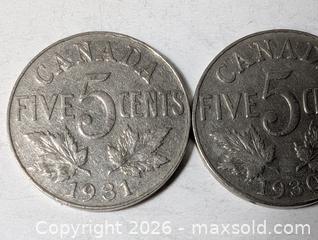 MaxSold Auction: 1930 31 Canada 5 cents lot - South Frontenac (Ontario, Canada) SELLER MANAGED Downsizing Online Auction - Battersea Road