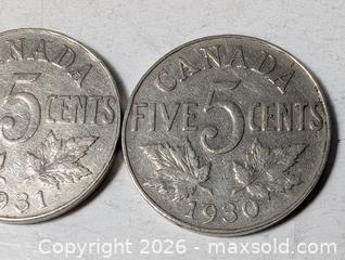 MaxSold Auction: 1930 31 Canada 5 cents lot - South Frontenac (Ontario, Canada) SELLER MANAGED Downsizing Online Auction - Battersea Road