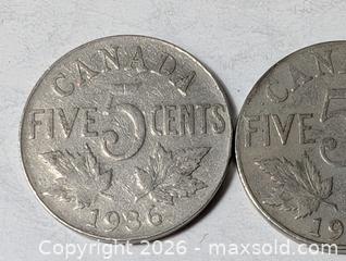 MaxSold Auction: 1935-27 Canada 5 cent coin lot - South Frontenac (Ontario, Canada) SELLER MANAGED Downsizing Online Auction - Battersea Road