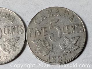 MaxSold Auction: 1935-27 Canada 5 cent coin lot - South Frontenac (Ontario, Canada) SELLER MANAGED Downsizing Online Auction - Battersea Road