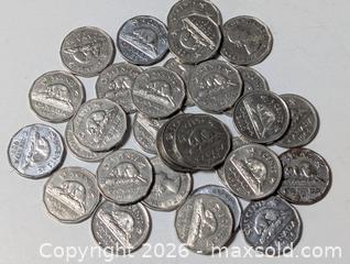 MaxSold Auction: lot of 30 Canadian 5 cent coins - South Frontenac (Ontario, Canada) SELLER MANAGED Downsizing Online Auction - Battersea Road