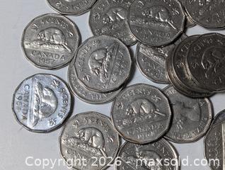 MaxSold Auction: lot of 30 Canadian 5 cent coins - South Frontenac (Ontario, Canada) SELLER MANAGED Downsizing Online Auction - Battersea Road