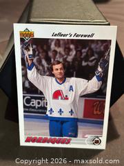 MaxSold Auction:  1991-92 UPPER DECK - GUY LAFLEUR NORDIQUES FAREWELL #219, Collectable Trading Card  - Aurora (Ontario, Canada) SELLER MANAGED Estate Sale Online Auction - Closs Square