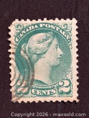 MaxSold Auction: CANADA 1872 , 2c Small Queen Victoria Used Stamp - Aurora (Ontario, Canada) SELLER MANAGED Estate Sale Online Auction - Closs Square