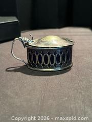 MaxSold Auction: Vintage Cobalt Blue Glass & Silver-Plated Mustard Jar 2-12” x 1-1/2” - Aurora (Ontario, Canada) SELLER MANAGED Estate Sale Online Auction - Closs Square