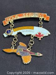 MaxSold Auction: Vintage Lions Club International Rimouski Quebec Lapel Pin Canada Hanging Bird - Aurora (Ontario, Canada) SELLER MANAGED Estate Sale Online Auction - Closs Square
