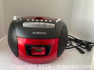MaxSold Auction: Audiovox Portable CD Player Boombox AXP825-32 Red - Wilmot (Ontario, Canada) PARTNER MANAGED Estate Sale Online Auction - Summit Crescent