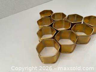 MaxSold Auction: Brass Hexagonal Napkin Rings, Set of 10 - Wilmot (Ontario, Canada) PARTNER MANAGED Estate Sale Online Auction - Summit Crescent
