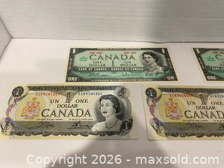 MaxSold Auction: Canada 1967 Centennial & 1973 One Dollar Banknotes, Lot of 5 - Wilmot (Ontario, Canada) PARTNER MANAGED Estate Sale Online Auction - Summit Crescent