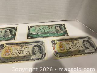 MaxSold Auction: Canada 1967 Centennial & 1973 One Dollar Banknotes, Lot of 5 - Wilmot (Ontario, Canada) PARTNER MANAGED Estate Sale Online Auction - Summit Crescent