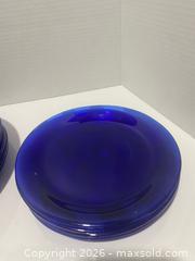 MaxSold Auction: Cobalt Blue Glass Striped Dinner Plates, Lot of 10 - Wilmot (Ontario, Canada) PARTNER MANAGED Estate Sale Online Auction - Summit Crescent