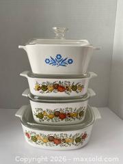 MaxSold Auction: CorningWare Nested Casserole Dish Set with Pyrex Glass Lids - Wilmot (Ontario, Canada) PARTNER MANAGED Estate Sale Online Auction - Summit Crescent