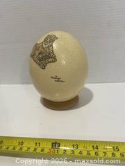 MaxSold Auction: Hand-Painted Ostrich Egg — Cheetah Design by M. Wilson - Wilmot (Ontario, Canada) PARTNER MANAGED Estate Sale Online Auction - Summit Crescent