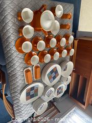 MaxSold Auction: Johnson Bros Orange & White Ironstone 90-piece Dinner and Tea Service Set - Wilmot (Ontario, Canada) PARTNER MANAGED Estate Sale Online Auction - Summit Crescent