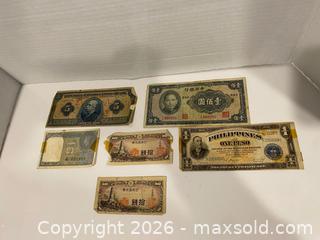 MaxSold Auction: Lot of 6 1940s-50s Paper Banknotes from Various Countries - Wilmot (Ontario, Canada) PARTNER MANAGED Estate Sale Online Auction - Summit Crescent